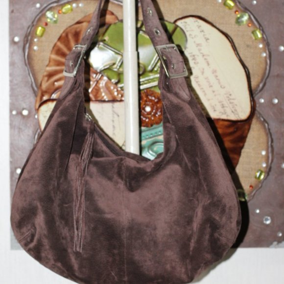 Wilsons Leather Handbags - ⭐️CLEARANCE SALE⭐️ Wilson Leather Brown Suede Leather Hobo Bag